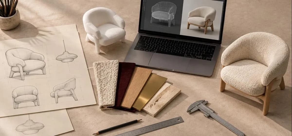 Burgundy brand box and product marketplace on a phone