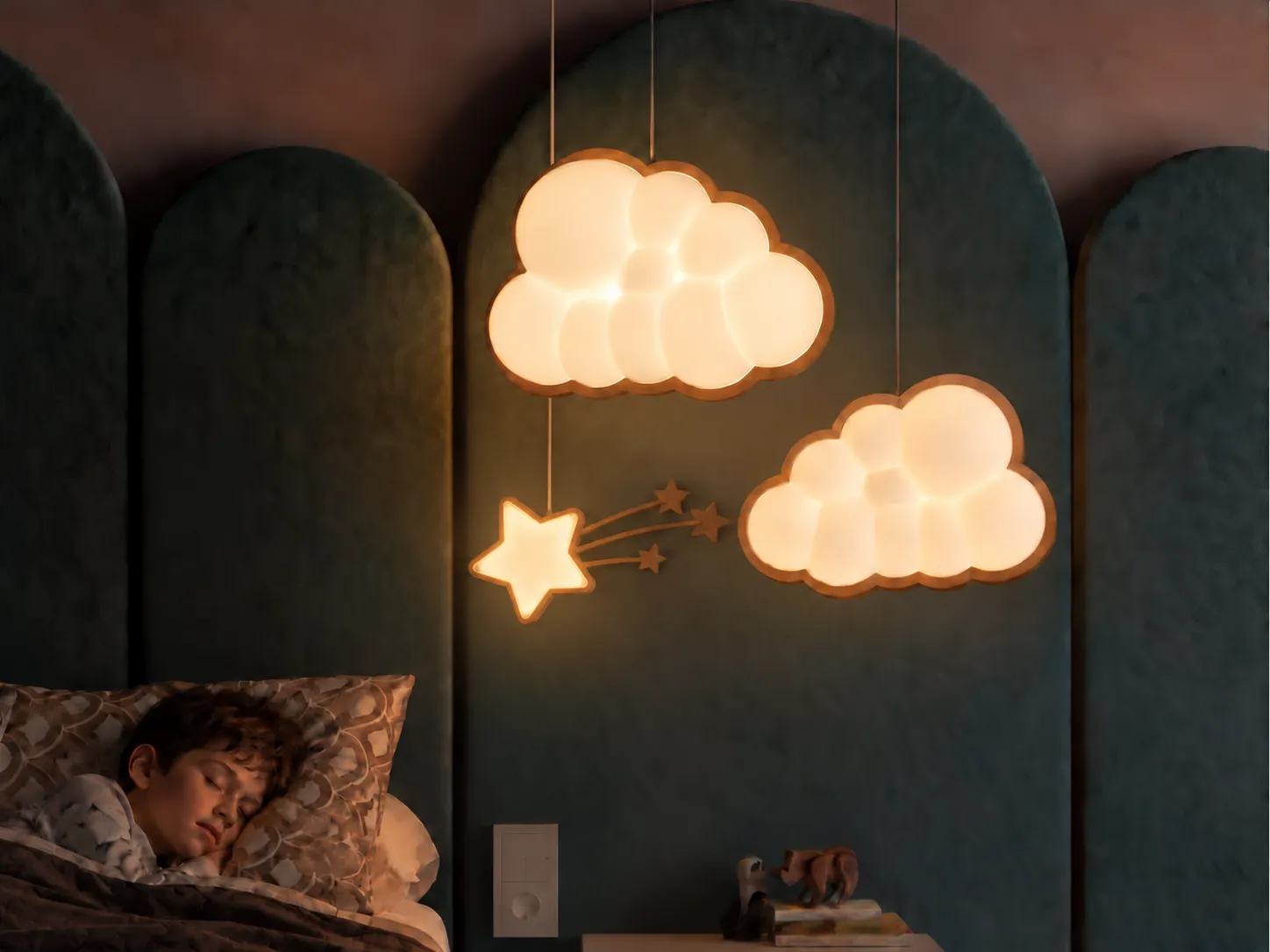CGI: concept of the next product line with the cloud lamp